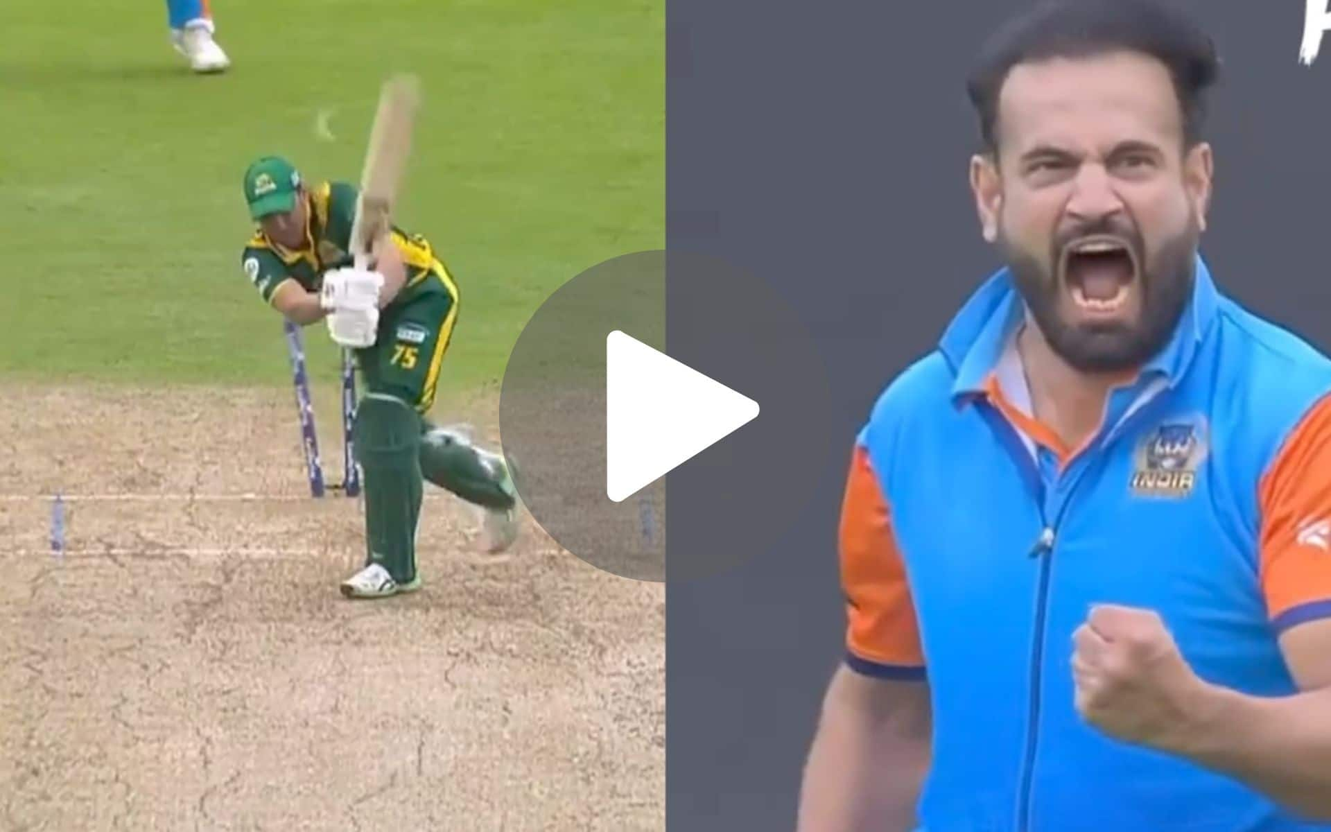 Irfan Pathan celebrates Younis Khan's wicket [Fancode]