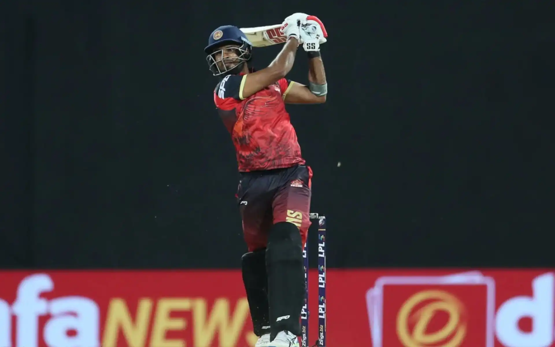 Dasun Shanaka in action for Kandy Falcons during LPL 2024 (SLC)