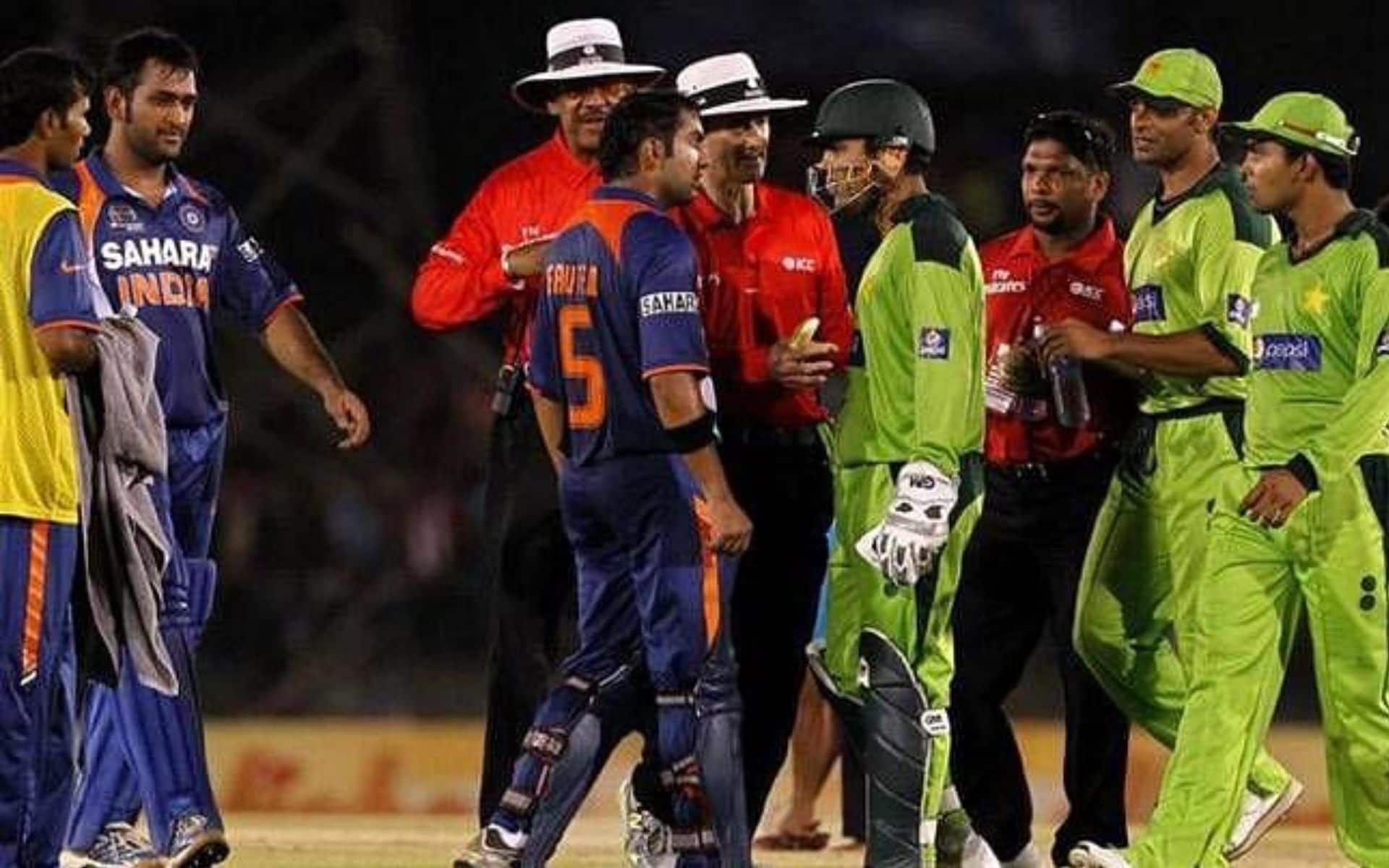 Gautam Gambhir in altercation with Kamran Akmal (X.com)