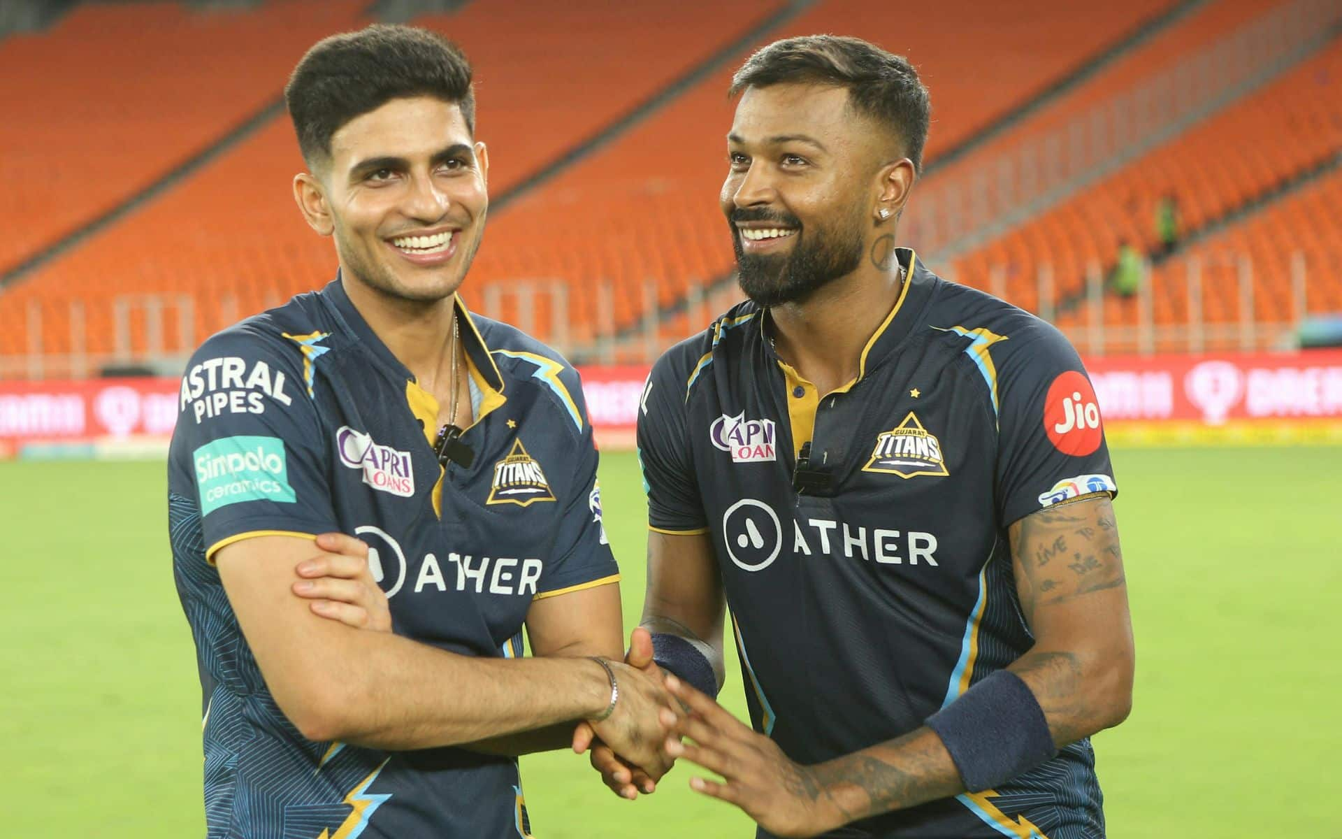 Hardik Pandya and Shubman Gill during their time for the Gujarat Titans [X]