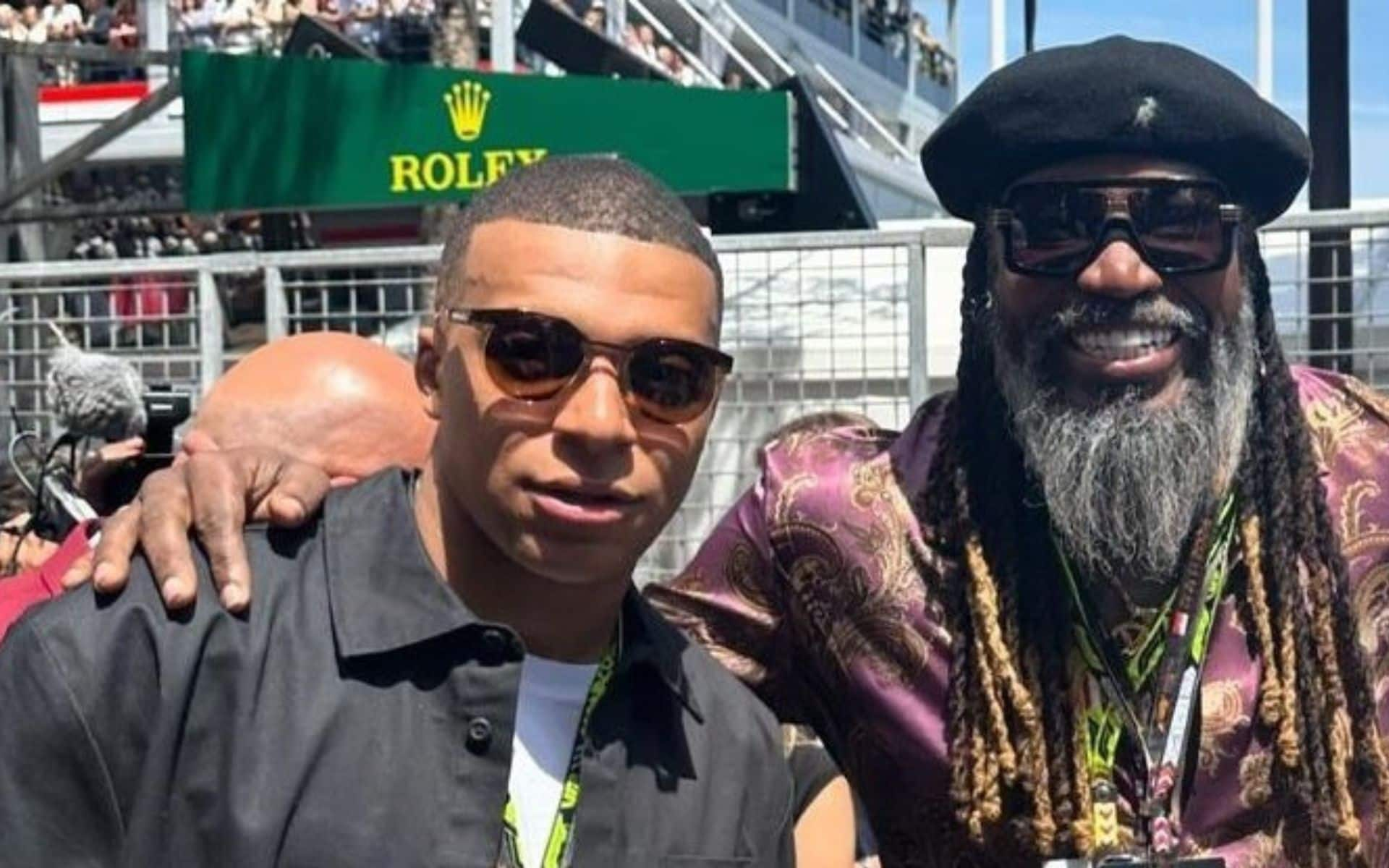 Kylian Mbappe with Chris Gayle at Monaco F1 Grand Prix (X.com)