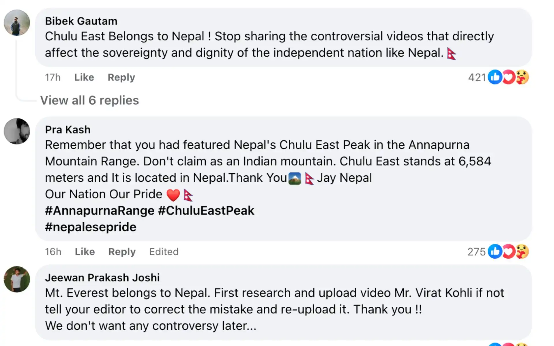 Nepal fans attack Virat Kohli on Facebook (X.com)