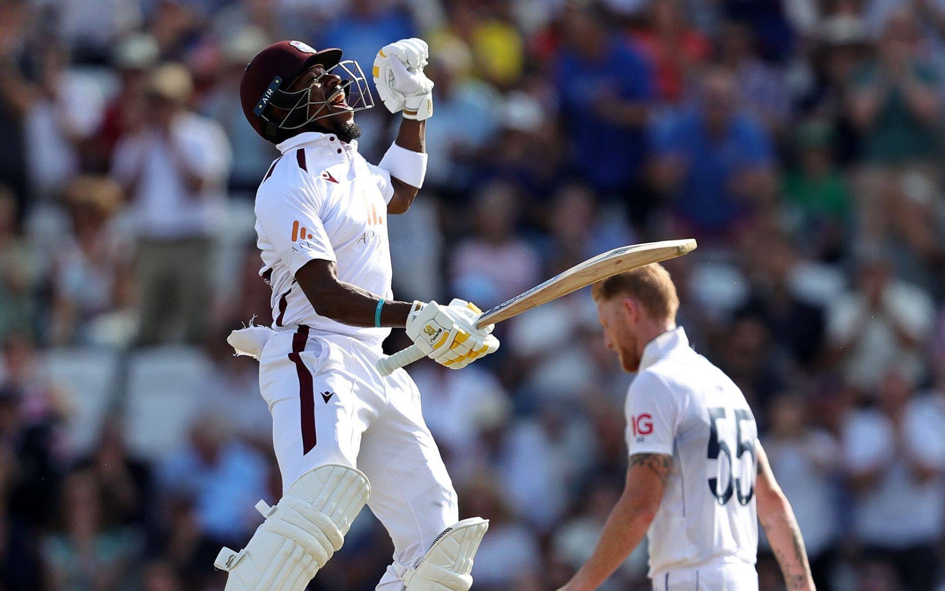 Kavem Hodge celebrating his century against ENG in Trent Bridge (x.com)