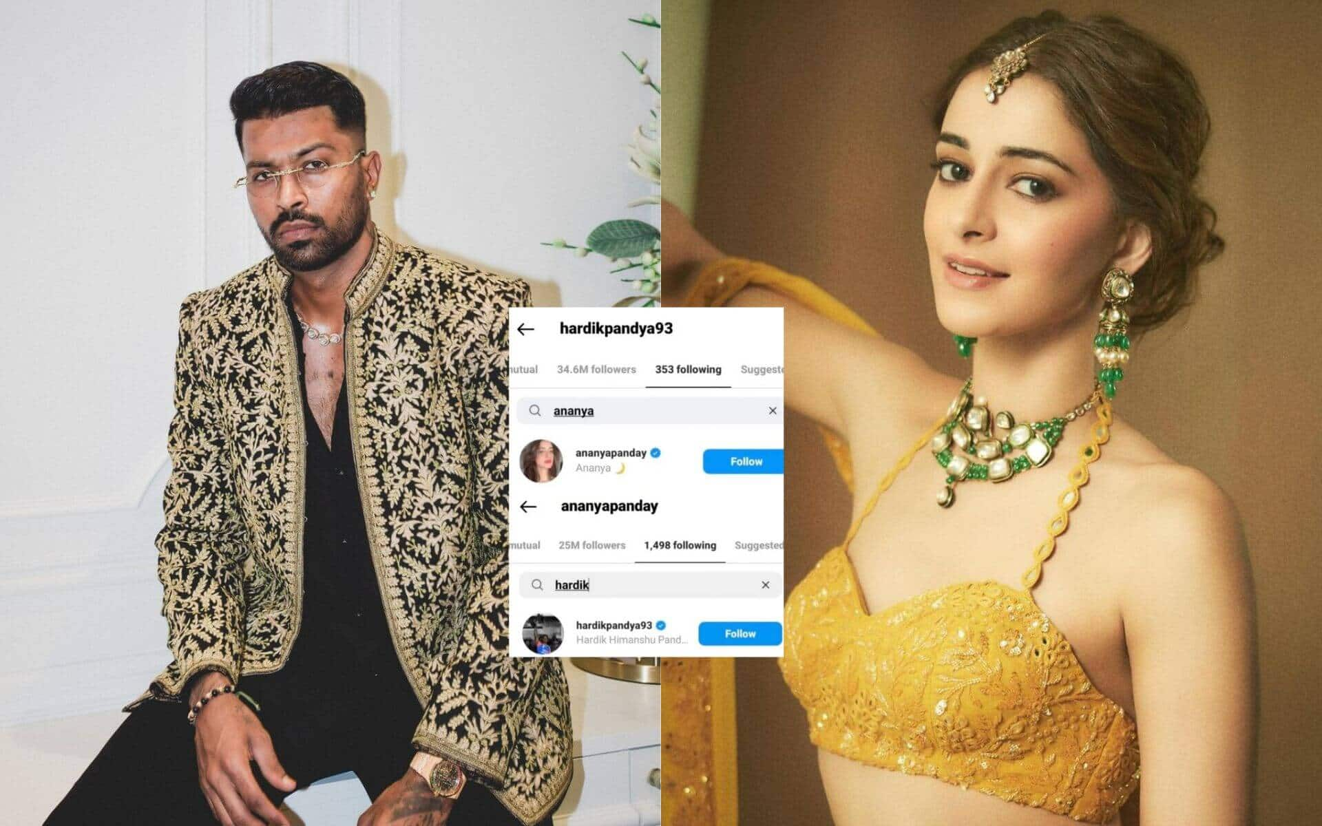 Hardik Pandya and Ananya Panday have started following one another on Instagram (X.com)