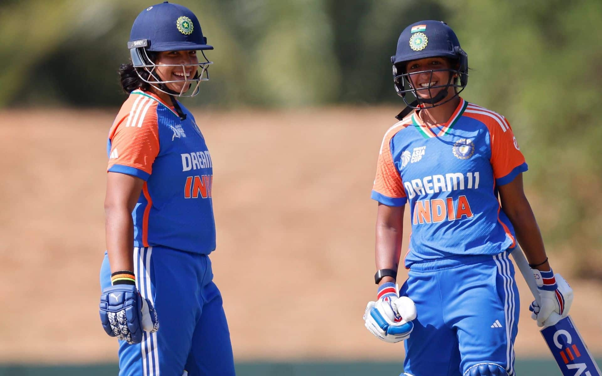 Richa Ghosh and Harmanpreet Kaur batting against the UAE-Women in Women's Asia Cup 2024 [X]