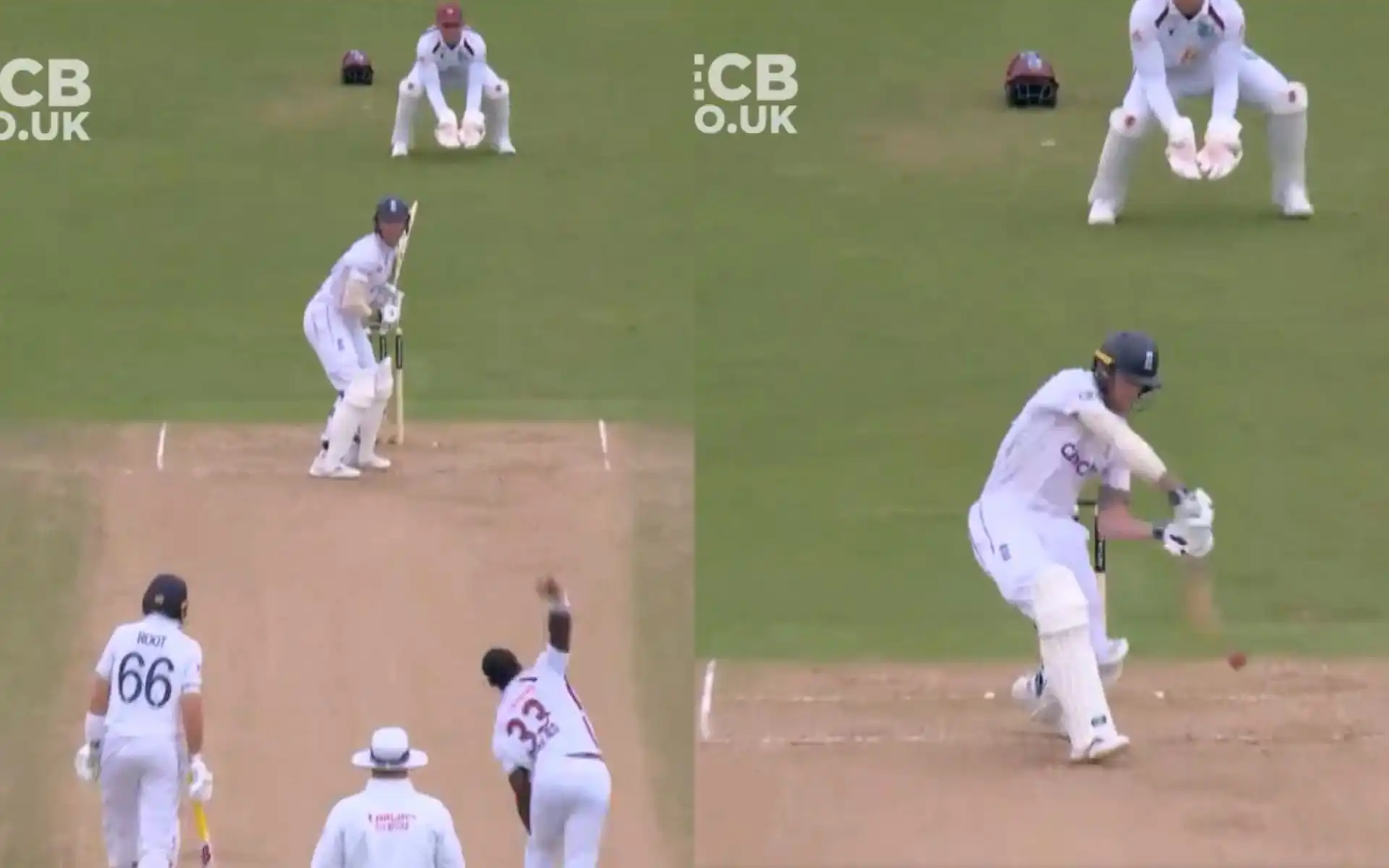 Ben Stokes' cover drive vs Jayden Seales (X.com)