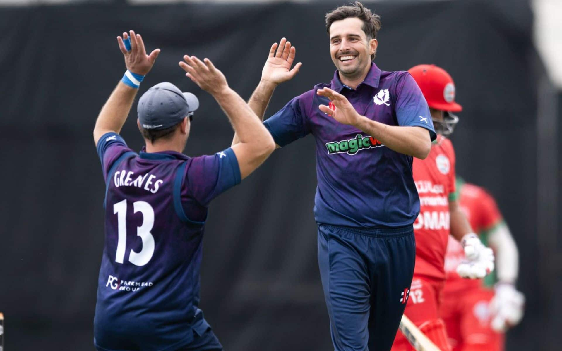 Charlie Cassell celebrating a wicket (x.com)