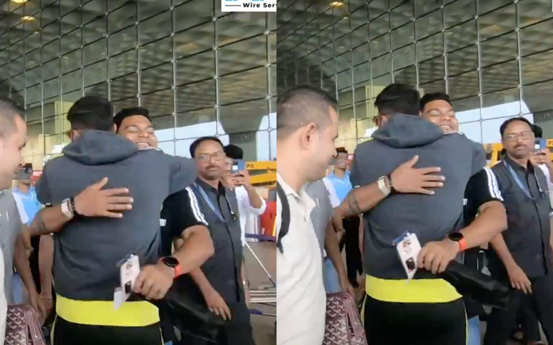 Pandya hugging the fan [X]