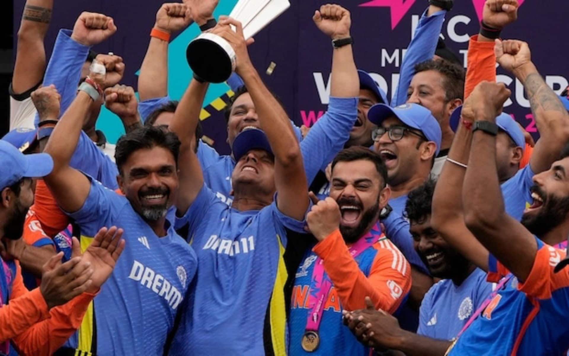 Rahul Dravid With T20 WC Trophy- (X.com)