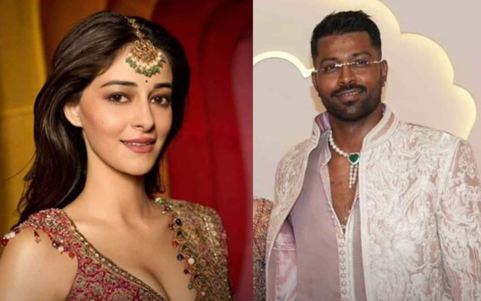 Hardik Pandya and Ananya Panday during Ambani's wedding (X.com)