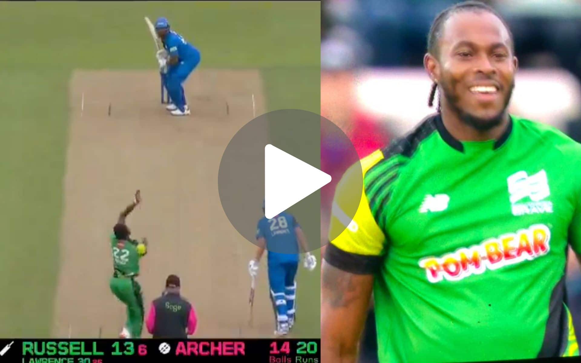 [Watch] Archer Gets Russell's Wicket On The Hundred Debut; Pulls Out A Unique Celebration
