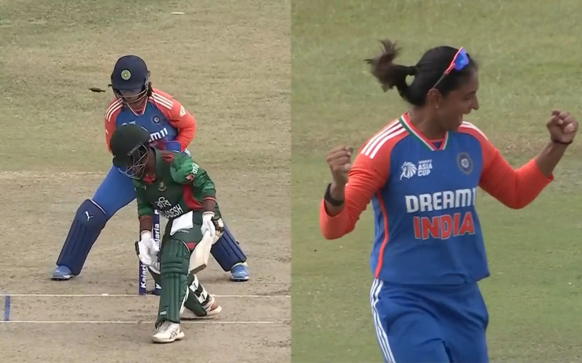 Harmanpreet Kaur's celebration after Radha Yadav's wicket (X.com)