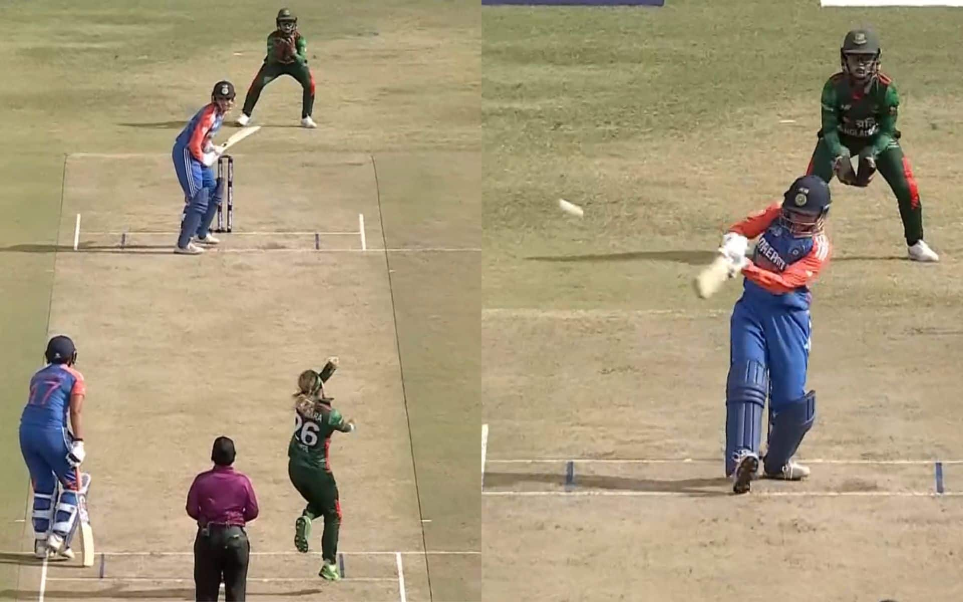 Smriti Mandhana's six vs Jahanara Alam (X.com)