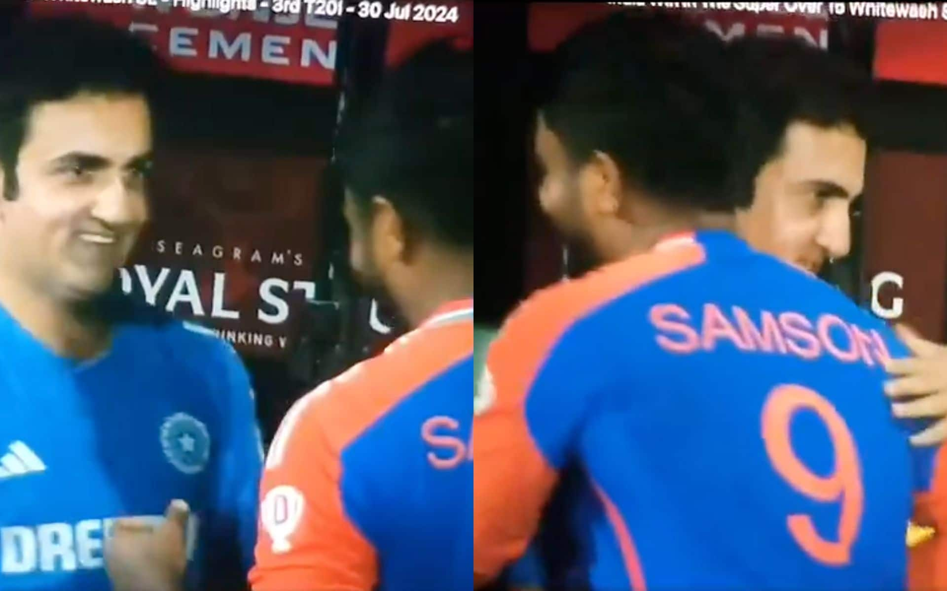 Gambhir hugs Samson [X]