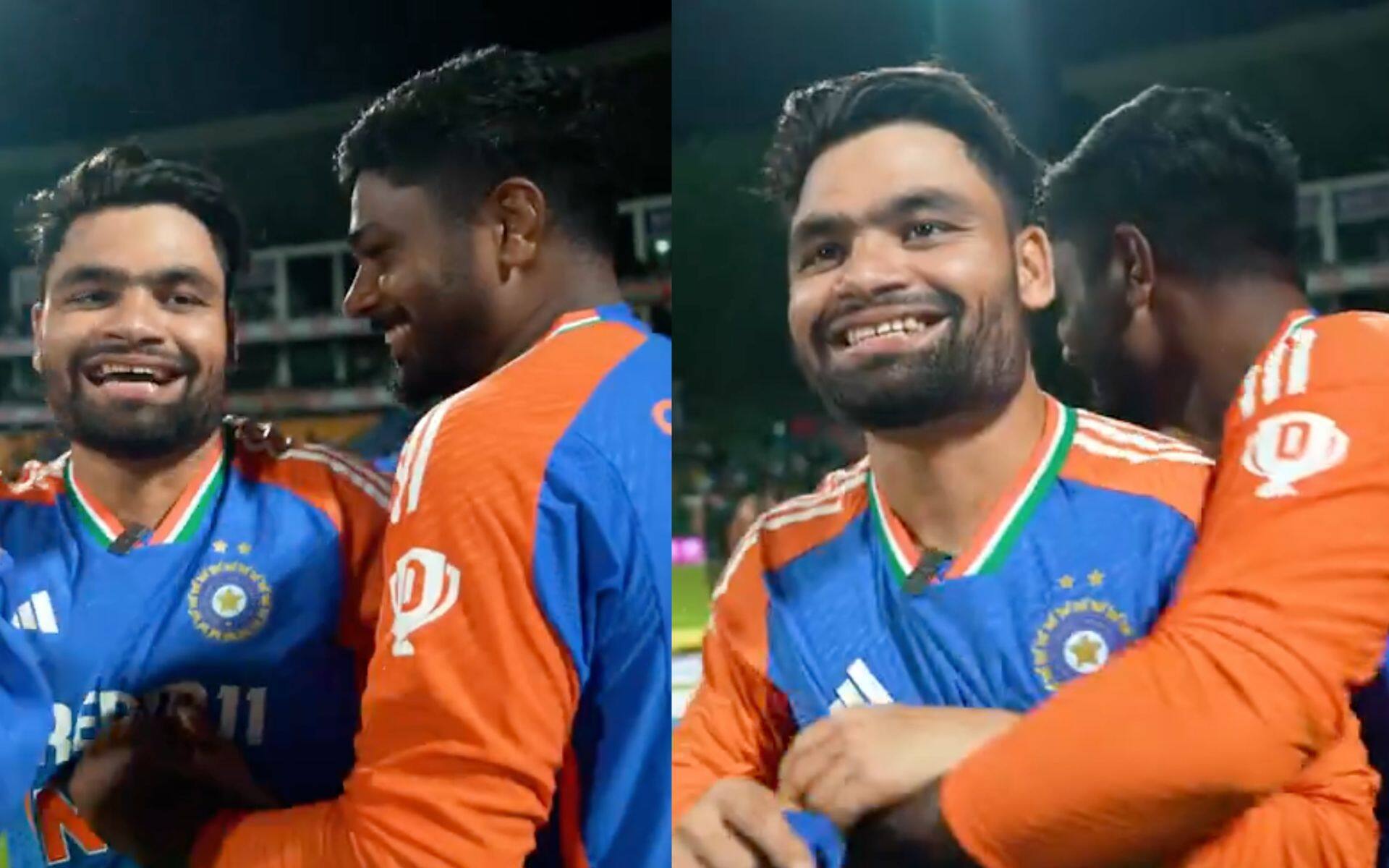 Rinku Singh and Sanju Samson sharing a light moment (X.com)