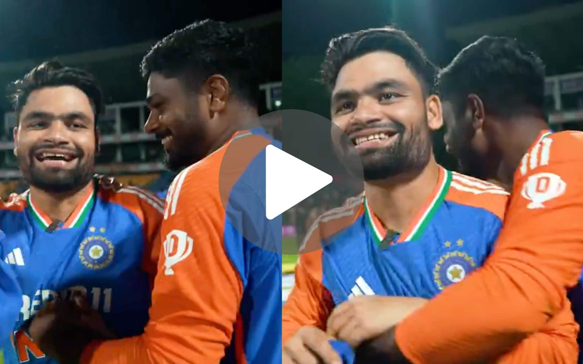 [Watch] Sanju Samson's Hilarious Wild Smile On Rinku Singh's Bowling Confidence Wins Hearts