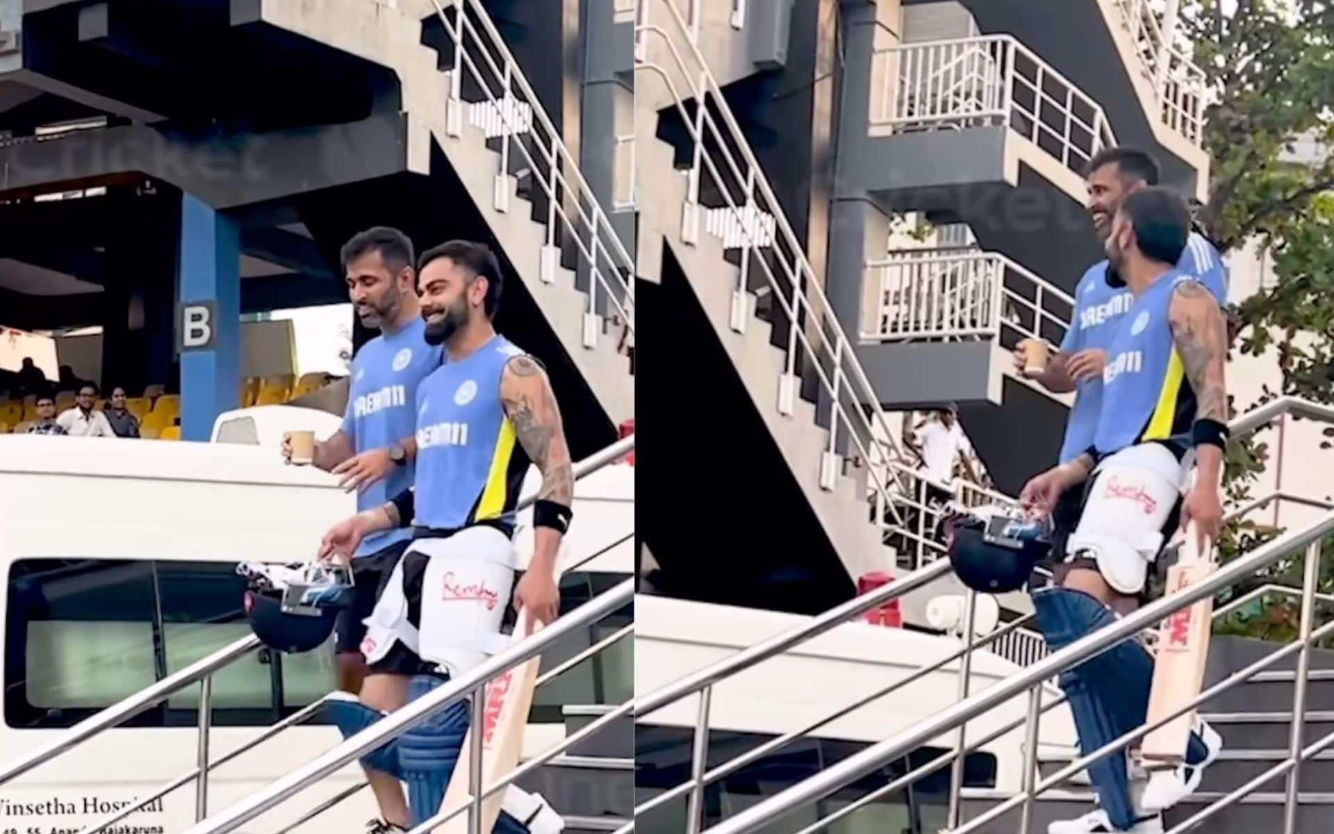 Virat Kohli and Abhishek Nayar involved in a playful chat (X.com)