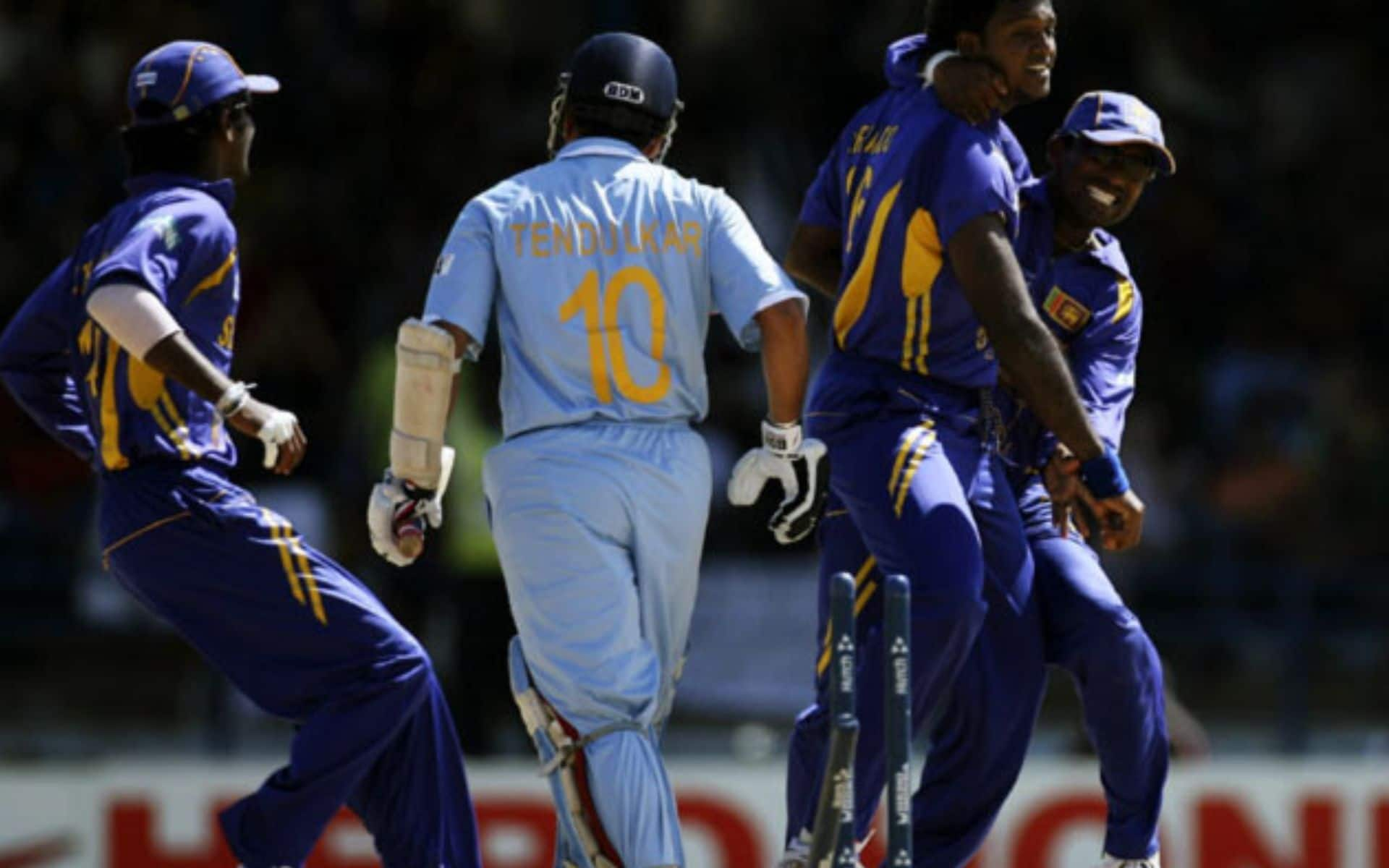 Sachin Tendulkar after being dismissed during the 2007 World Cup vs SL [X]