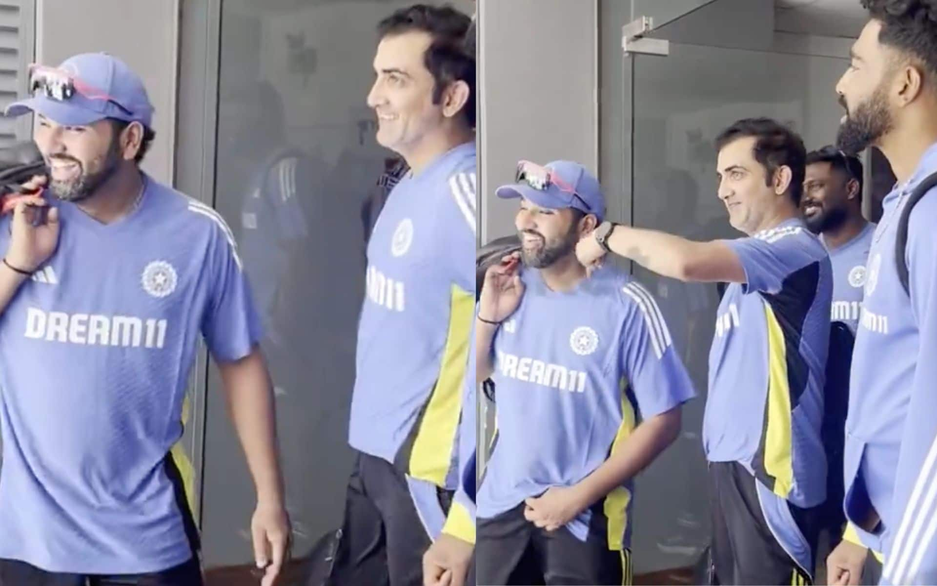 Rohit Sharma and Gautam Gambhir in a candid moment (X.com)