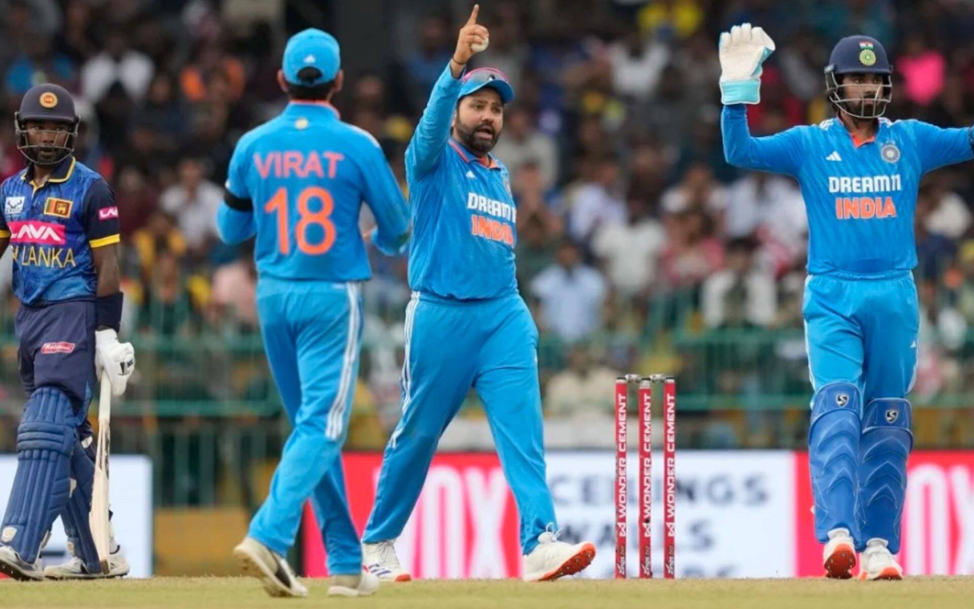 Indian captain Rohit Sharma during the first ODI against Sri Lanka (AP)