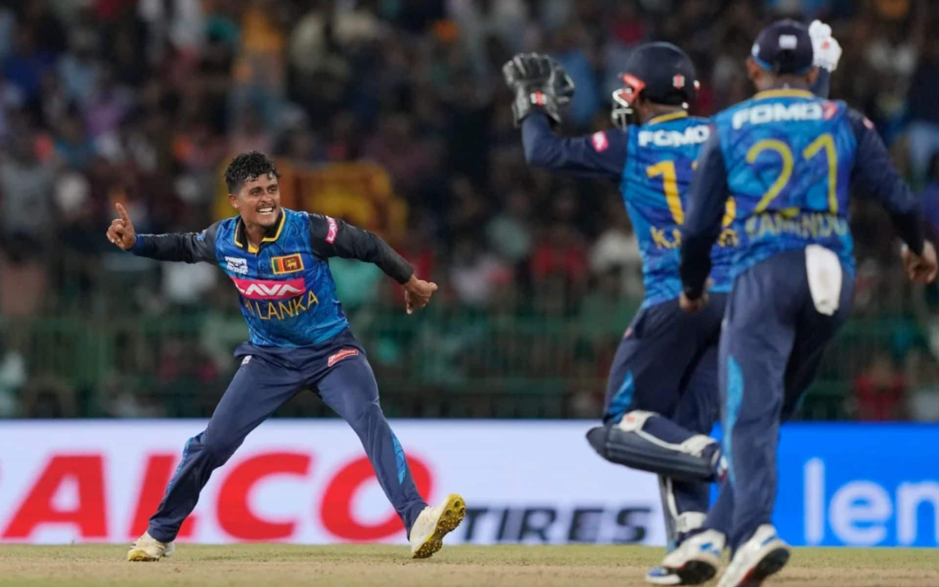 Jeffrey Vandersay celebrating an Indian wicket in the second ODI (X.com)