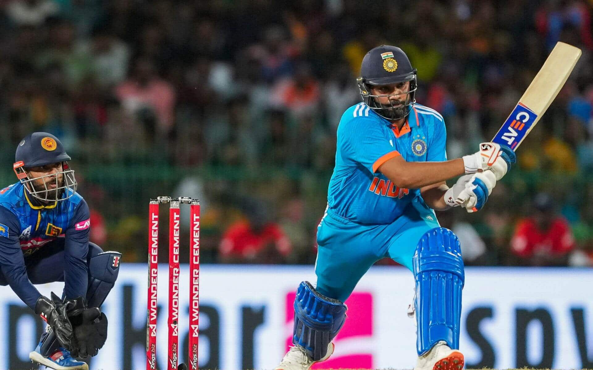 Rohit Sharma in action vs SL [PTI]