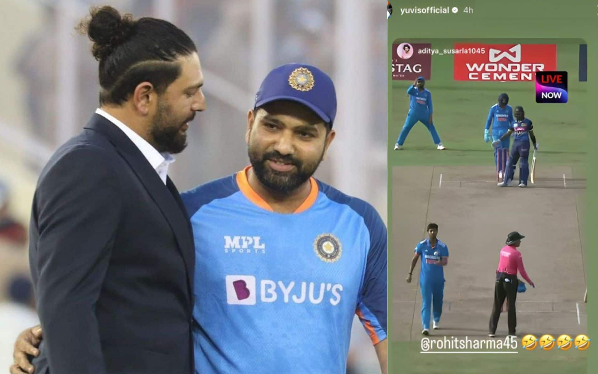 Yuvraj Singh Laughs At Rohit Sharma By Posting Hilarious Washington Sundar Scolding Moment