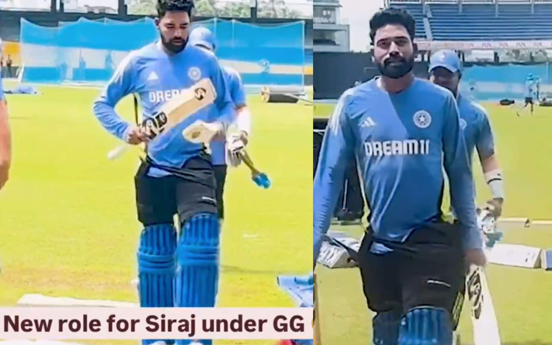 Mohammed Siraj during practice session (X.com)