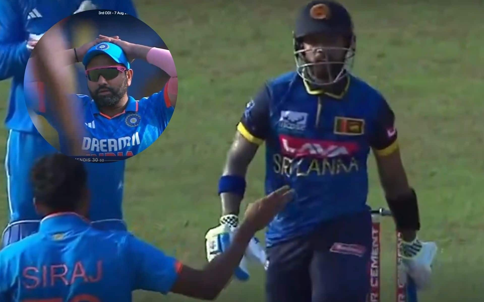 Mohd Siraj gets involved in an argument with Kusal Mendis (X.com)