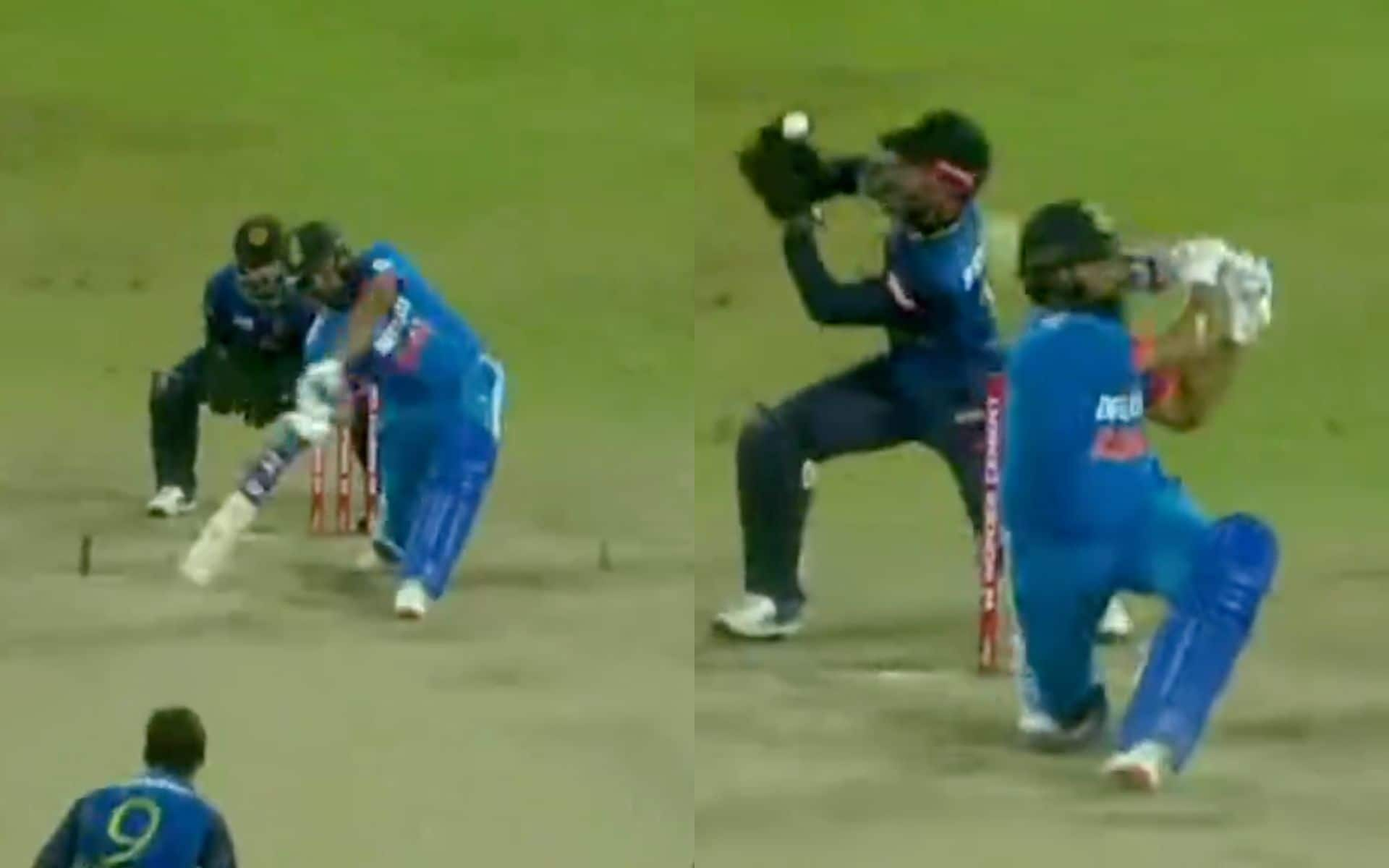 Rohit Sharma getting dismissed by Wellalage in IND vs SL 3rd ODI (x.com)