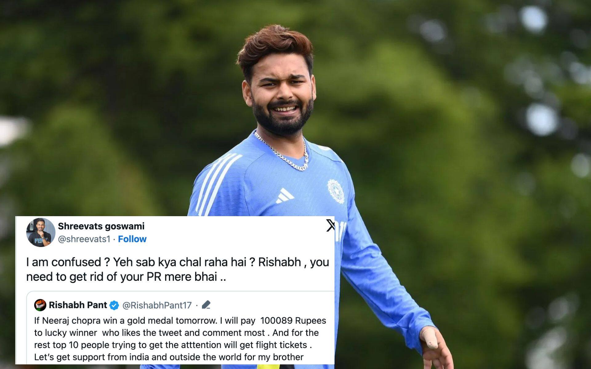 Shreevats Goswami criticised Rishabh Pant tweet (x)