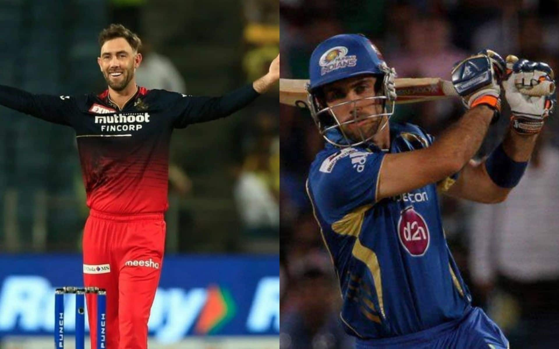 Glenn Maxwell in RCB and MI jersey in IPL [X]