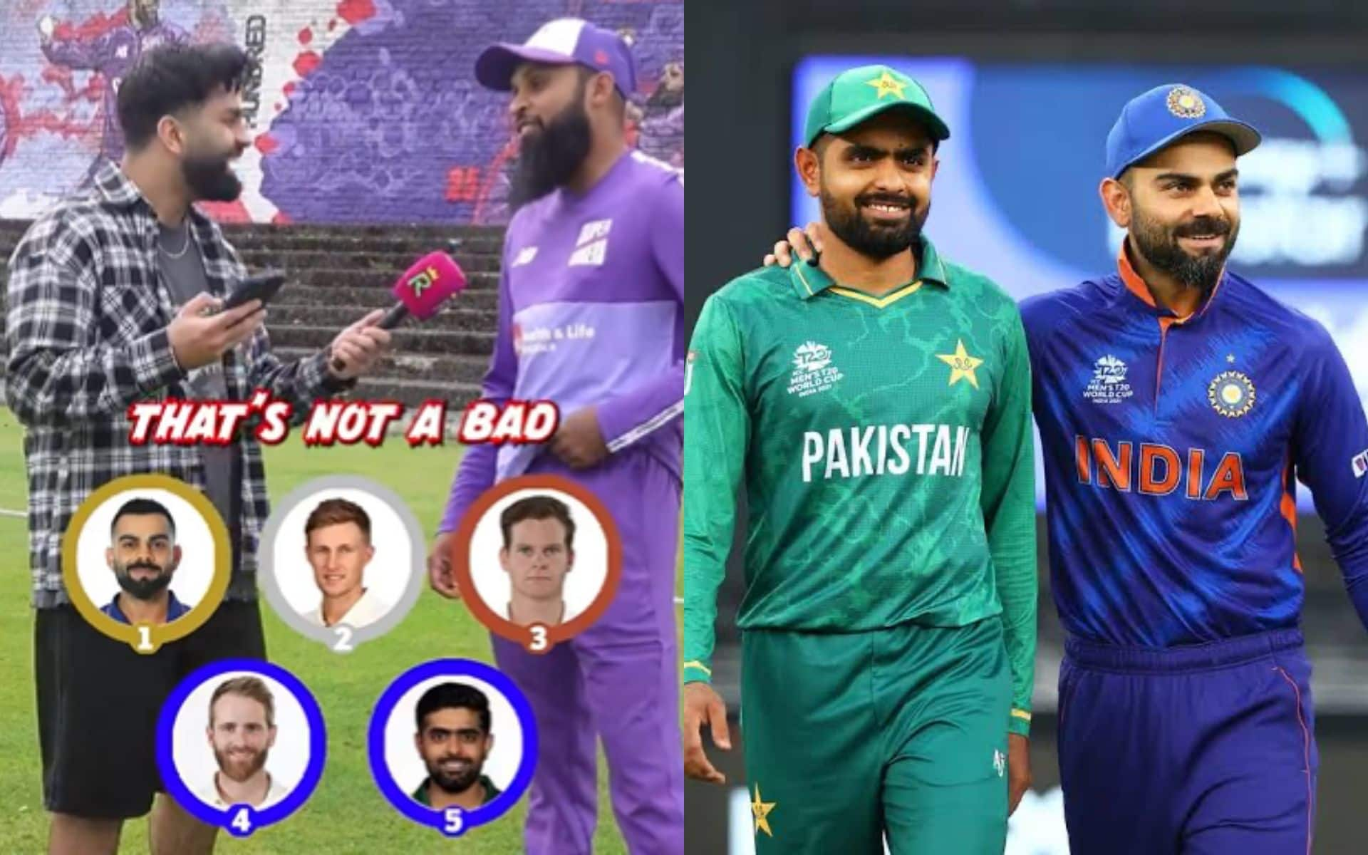 Virat Kohli and Babar Azam posing (x.com)