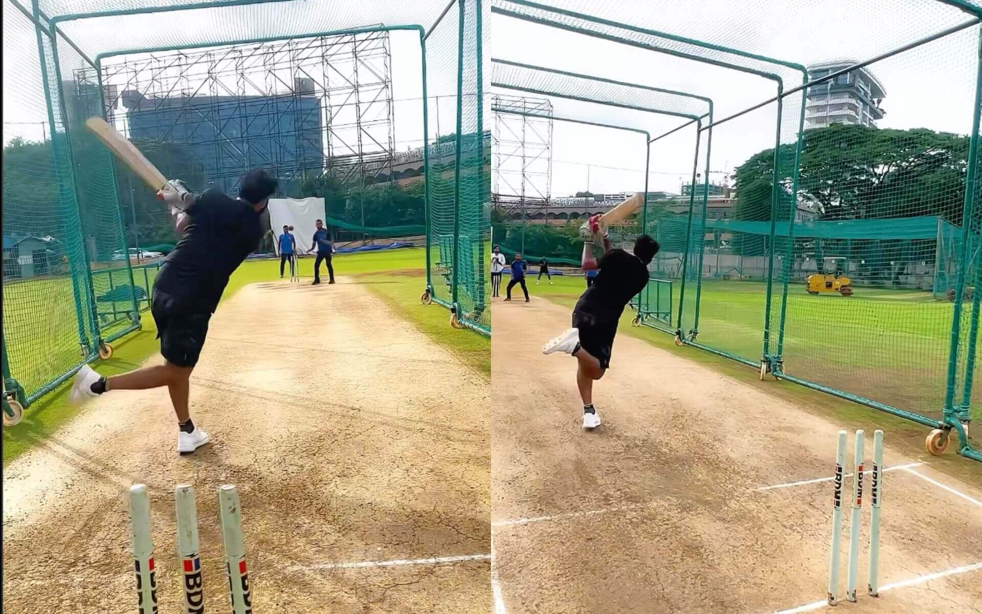 Shami batting in the nets [X]