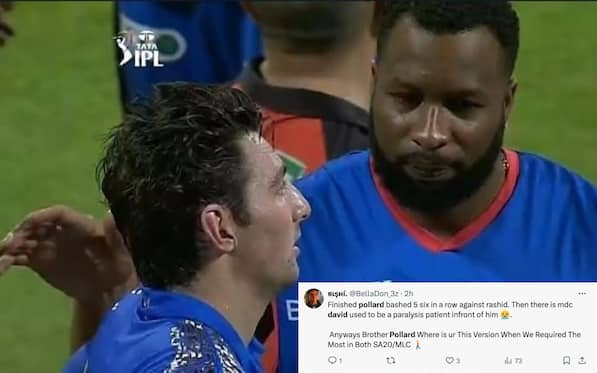 'Still Better Than Tim David' - Netizens Take A Dig At MI After Pollard's Carnage Vs Rashid Khan