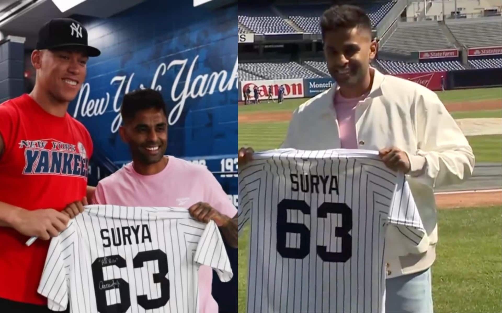 Suryakumar Yadav with the American baseball team New York Yankees [X.com]