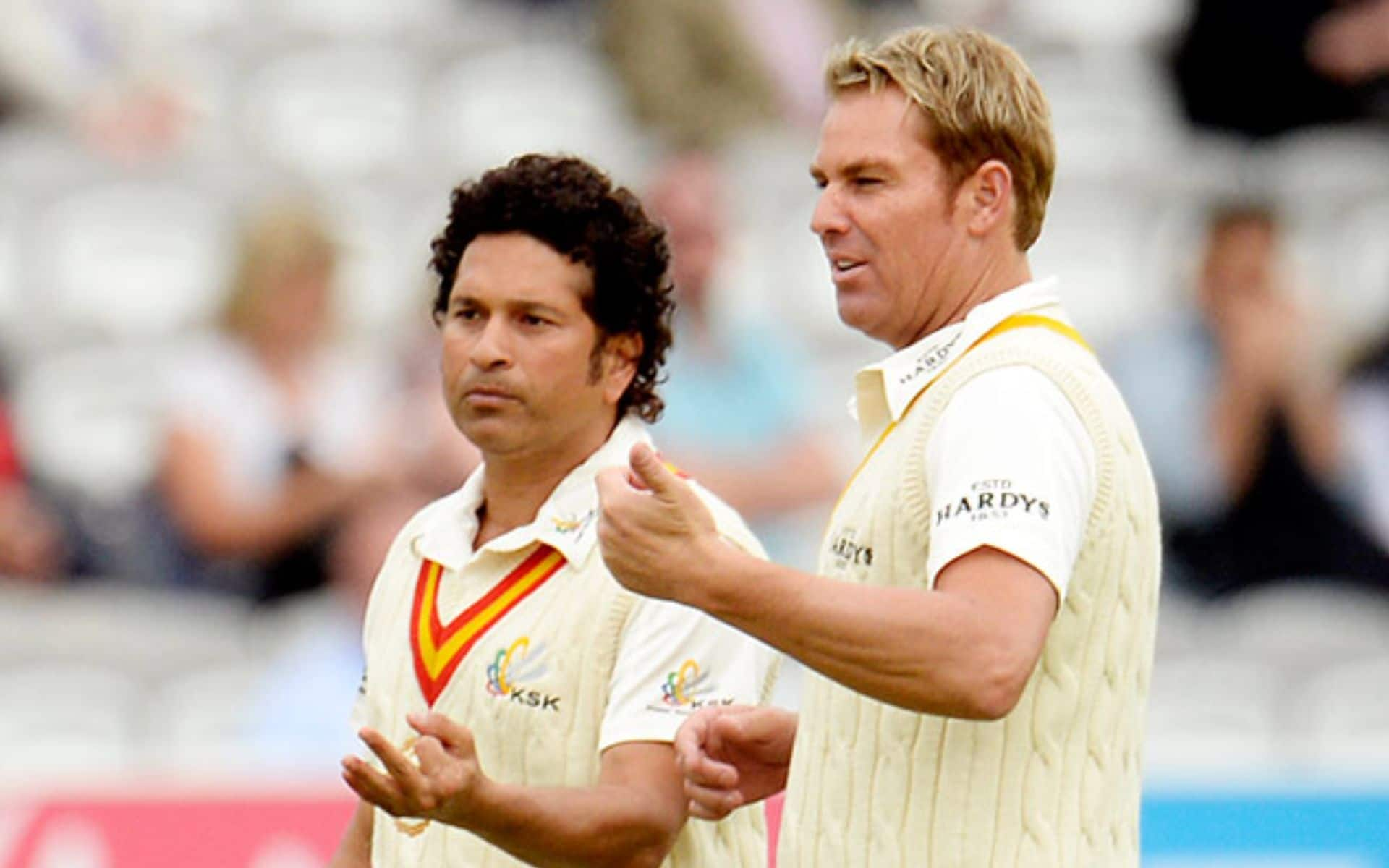 Sachin Tendulkar and Shane Warne during an exhibition match after their retirement [X]