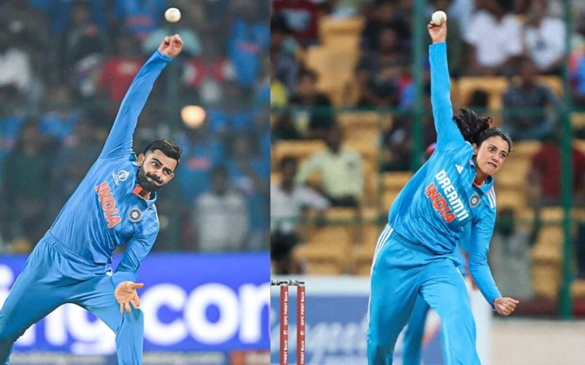 Smriti Mandhan and Virat Kohli have similar bowling actions [X]