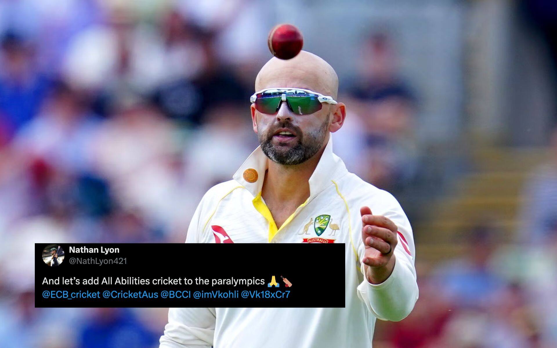 Nathan Lyon urges Virat Kohli (X.com)