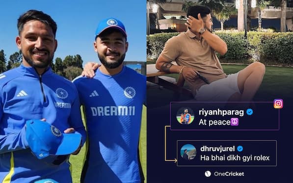 'Dikh Gyi Rolex' - Dhruv Jurel Makes Fun Of Riyan Parag For His Unique Posing For Instagram