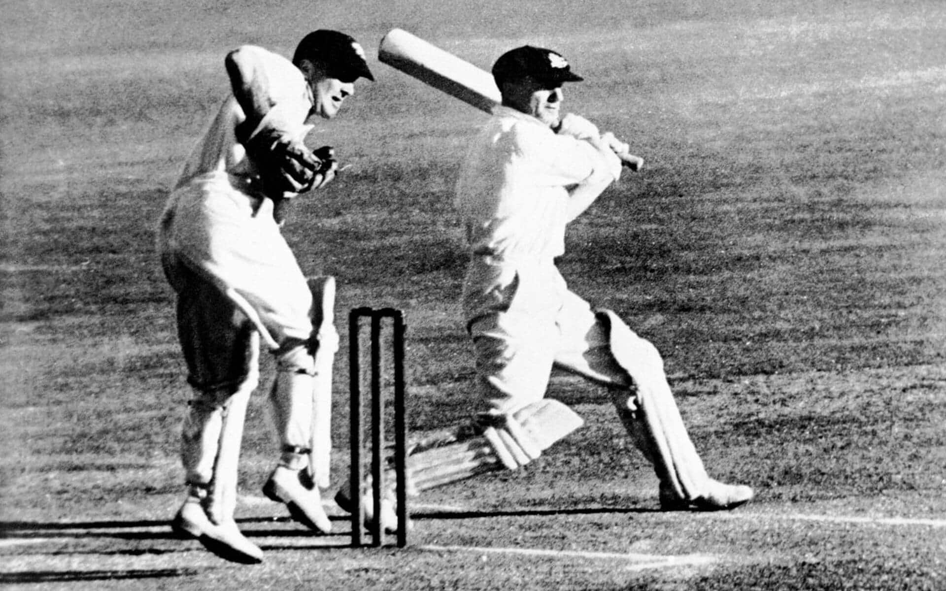 Sir Donald Bradman batting in Test Cricket [X]