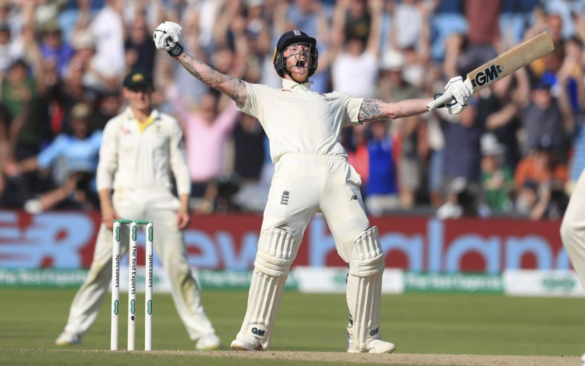 Ben Stokes celebrating England's win over Australia (AP)