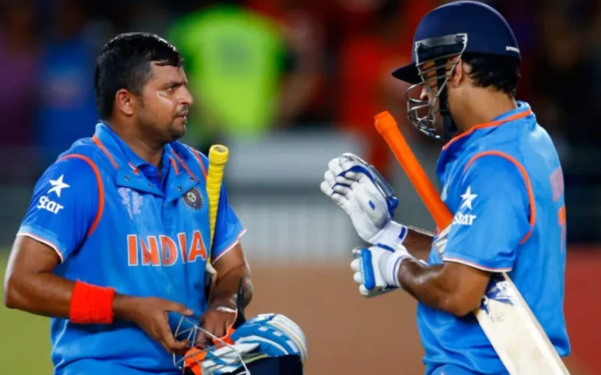 MS Dhoni and Suresh Raina vs ZIM (X.com)