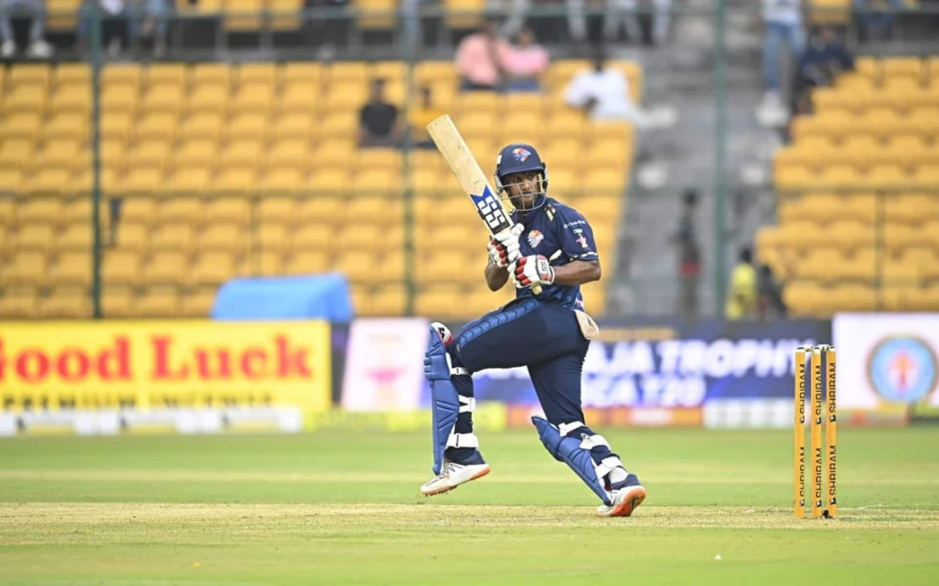 Mayank Agarwal in action during the Maharaja T20 2024 season (Maharaja T20)