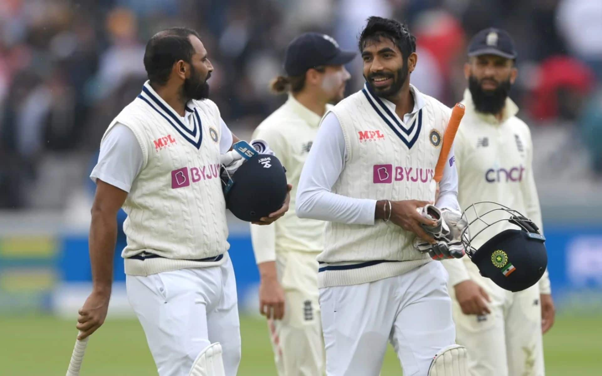 Jasprit Bumrah and Mohammed Shami after record partnership at Lords (X.com)