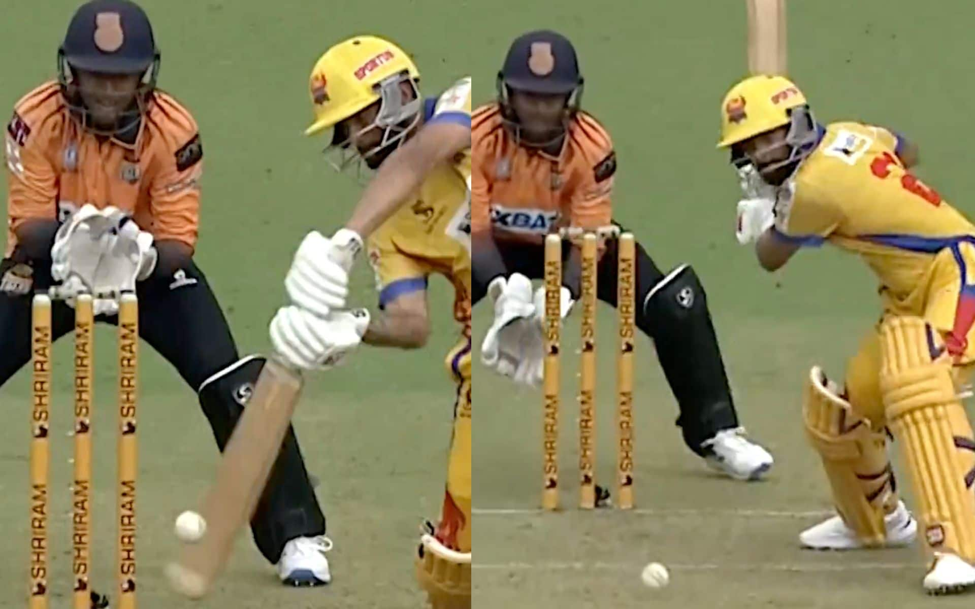 Krishnamurthy Siddharth's six in Maharaja T20 Trophy (X.com)