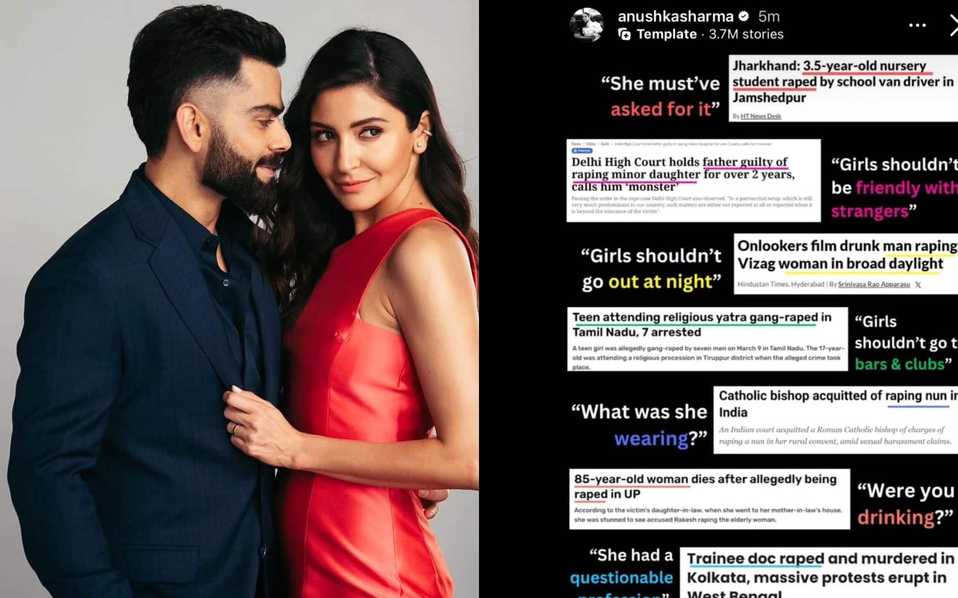 Kohli's Wife Anushka Sharma Raises Women Safety Awareness After Kolkata Rape Shocker