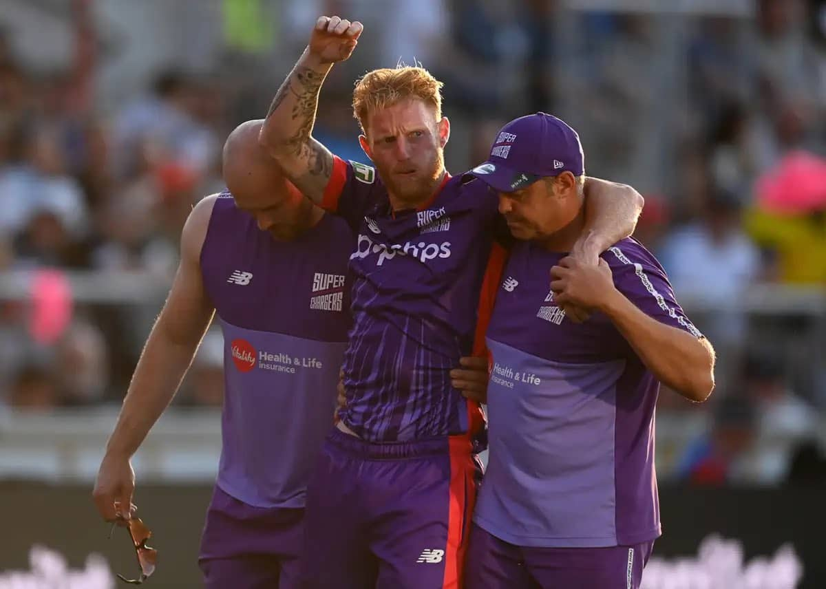 Stokes being carried off the field [X]
