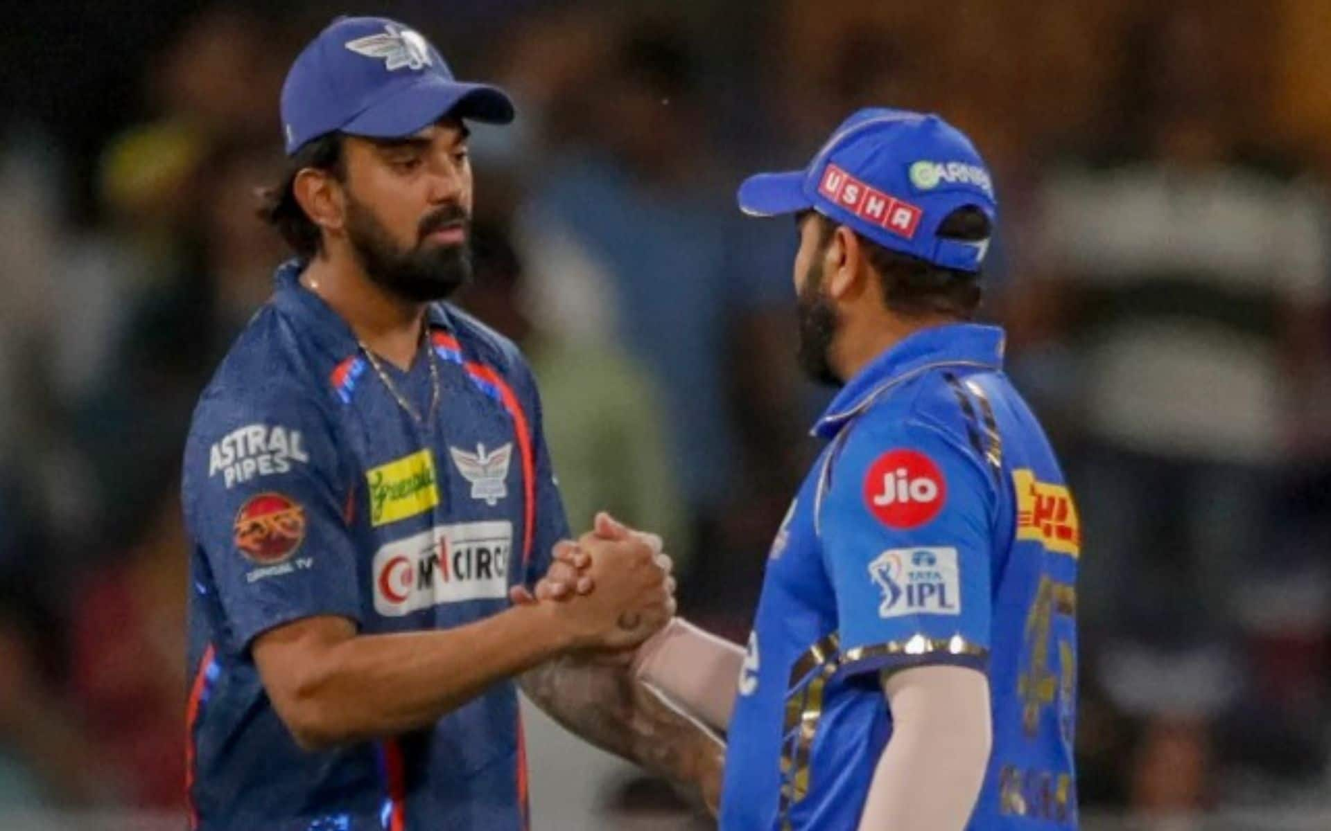 KL Rahul and Rohit Sharma during the IPL 2024 season (X.com)