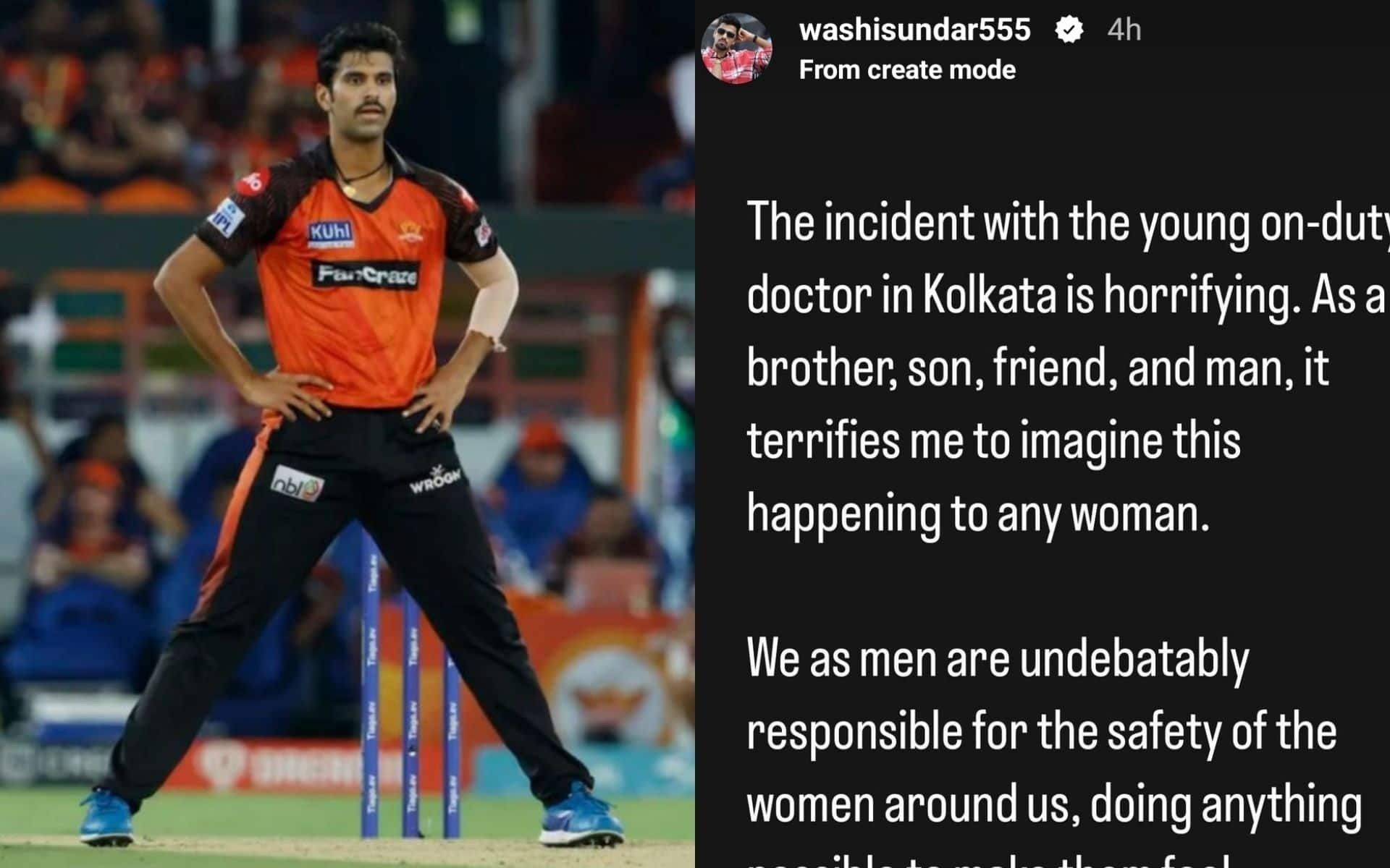 Washington Sundar in SRH colors in IPL (BCCI)